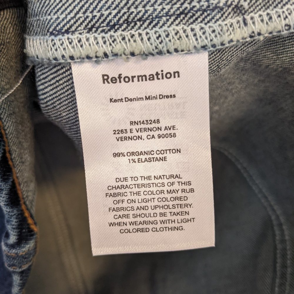 Reformation Dark Blue Denim Mini Dress - Picture 8 of 8